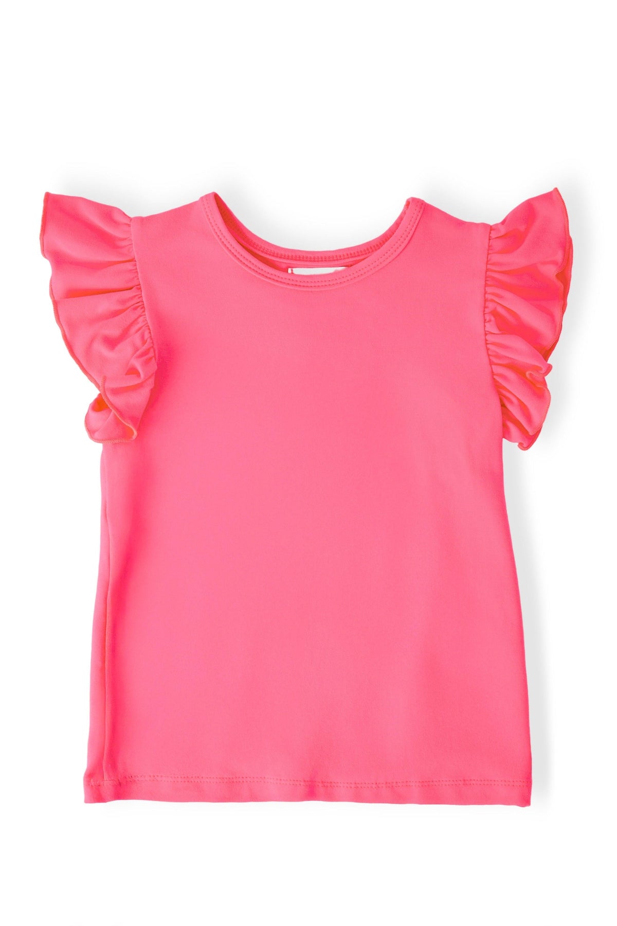 Neon Pink S/S Ruffle Tee 1