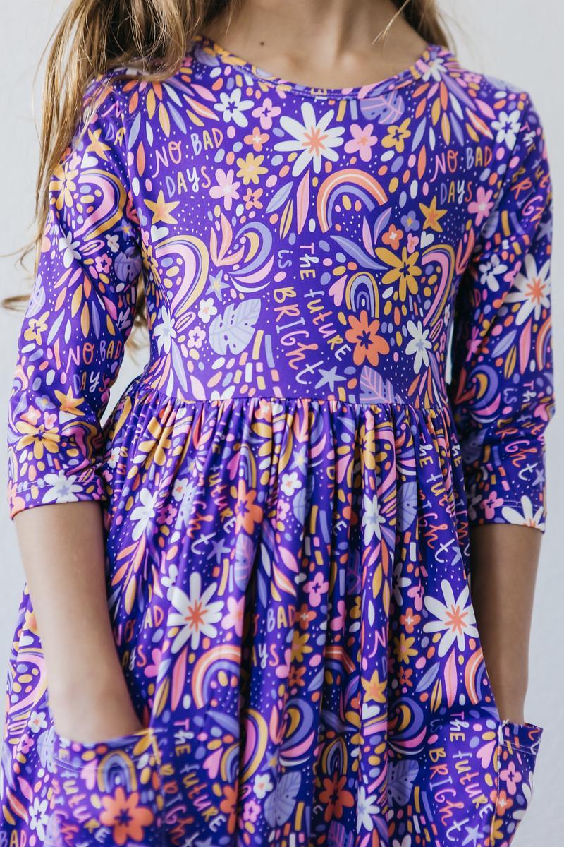 No Bad Days 3/4 Sleeve Pocket Twirl Dress 2