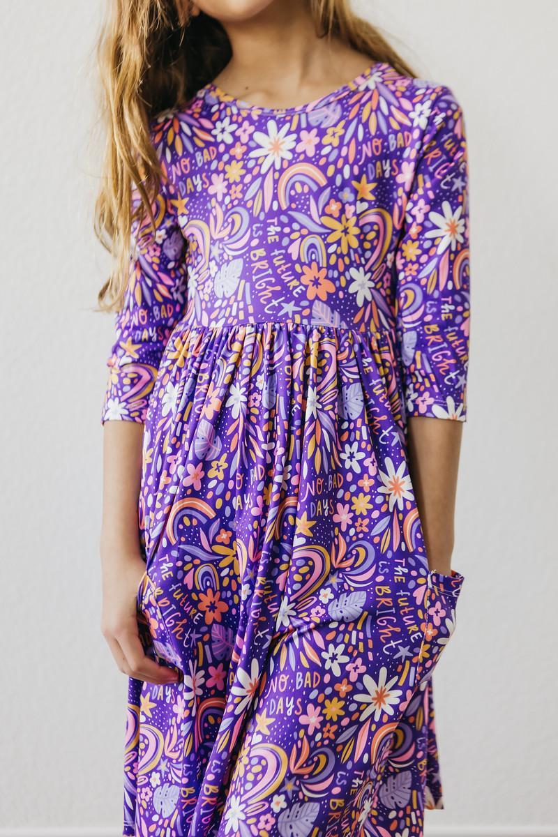 No Bad Days 3/4 Sleeve Pocket Twirl Dress 9