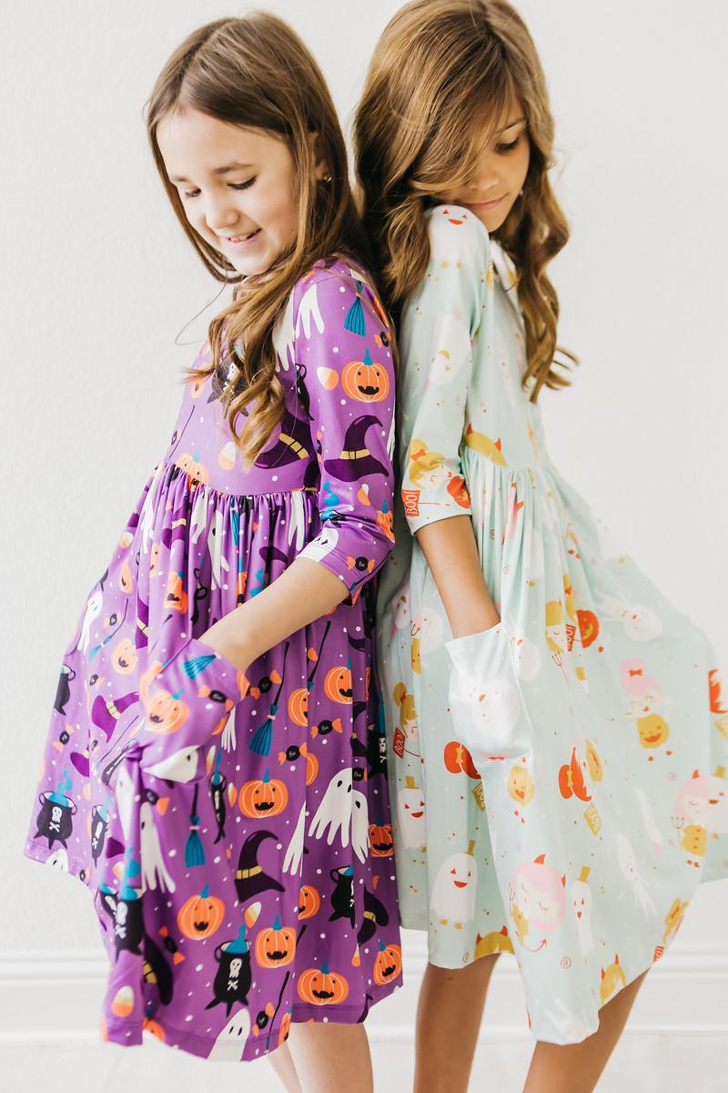 No Tricks, Just Treats 3/4 Sleeve Pocket Twirl Dress 7