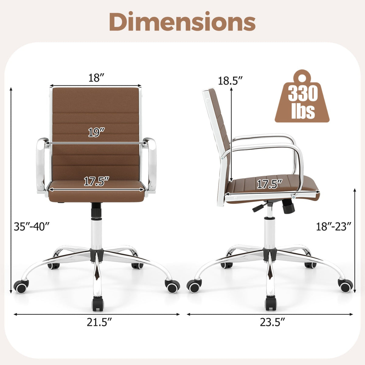 Height Adjustable Office Chair with Rocking Backrest 4