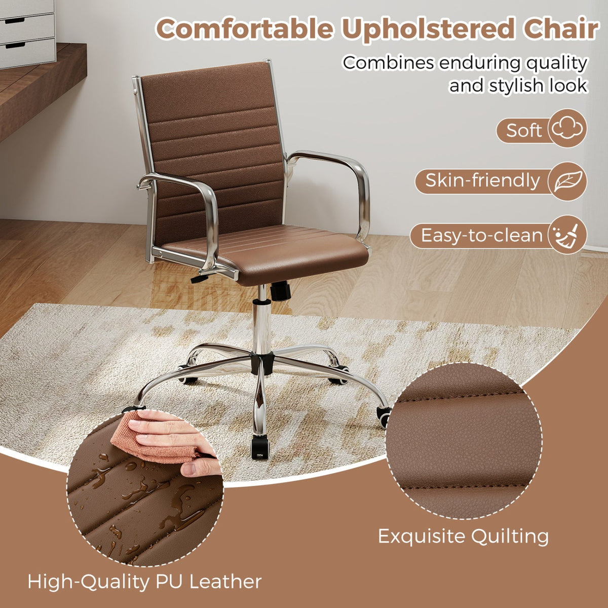 Height Adjustable Office Chair with Rocking Backrest 7
