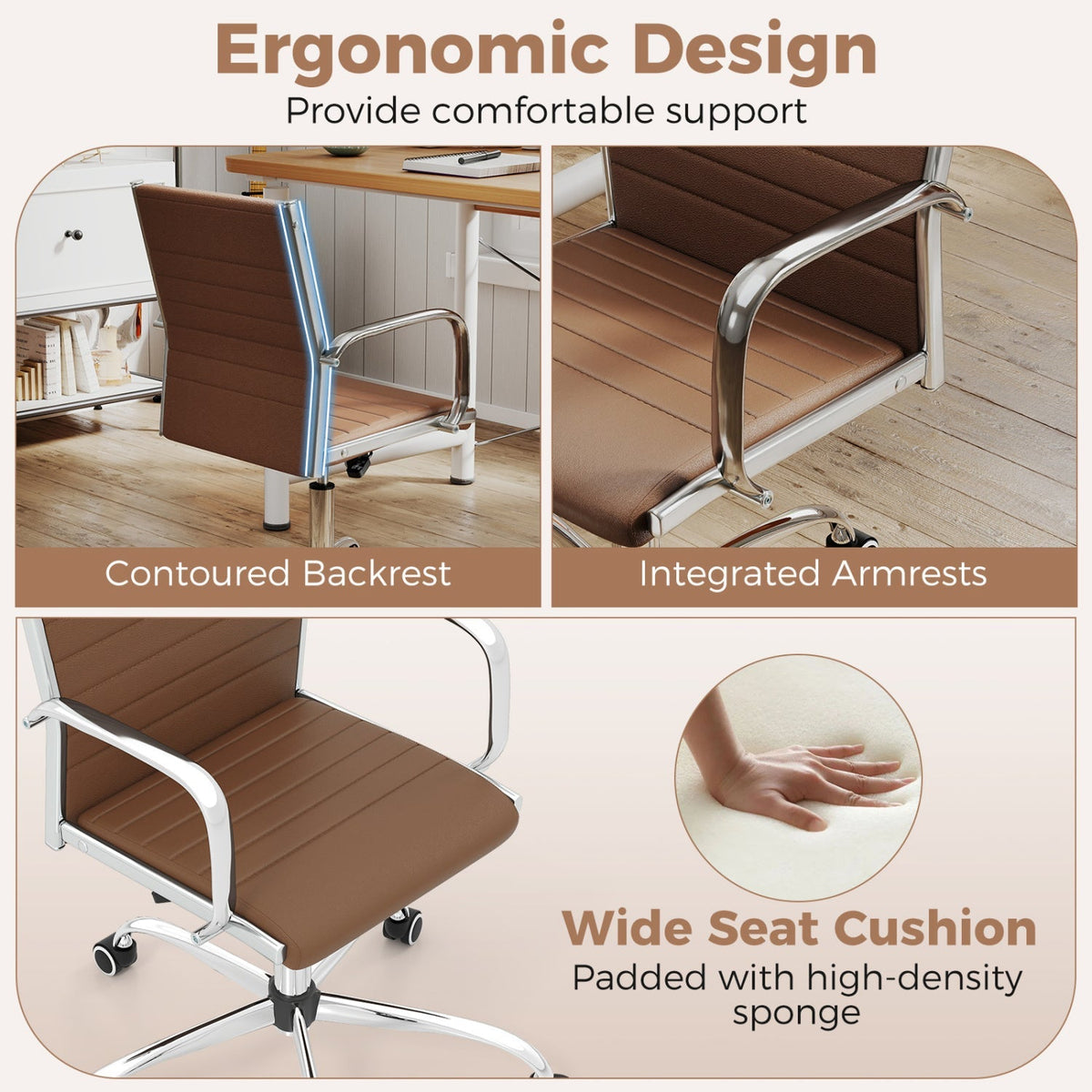 Height Adjustable Office Chair with Rocking Backrest 8