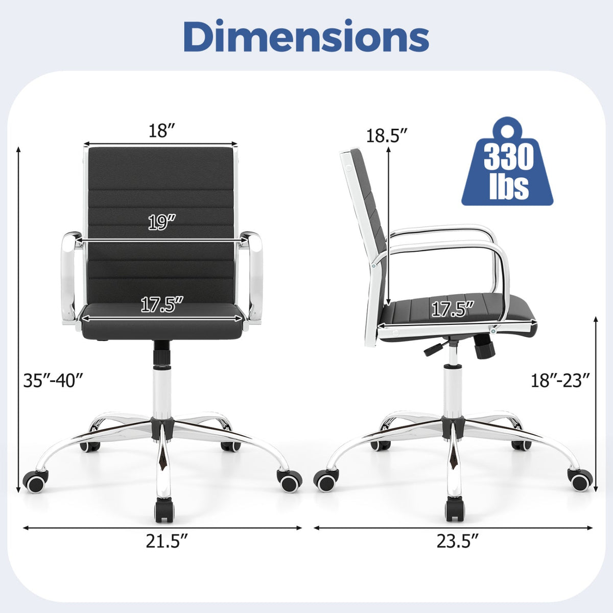 Height Adjustable Office Chair with Rocking Backrest 12