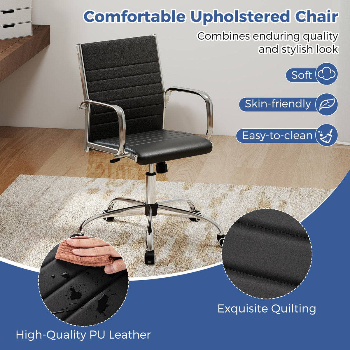 Height Adjustable Office Chair with Rocking Backrest 15