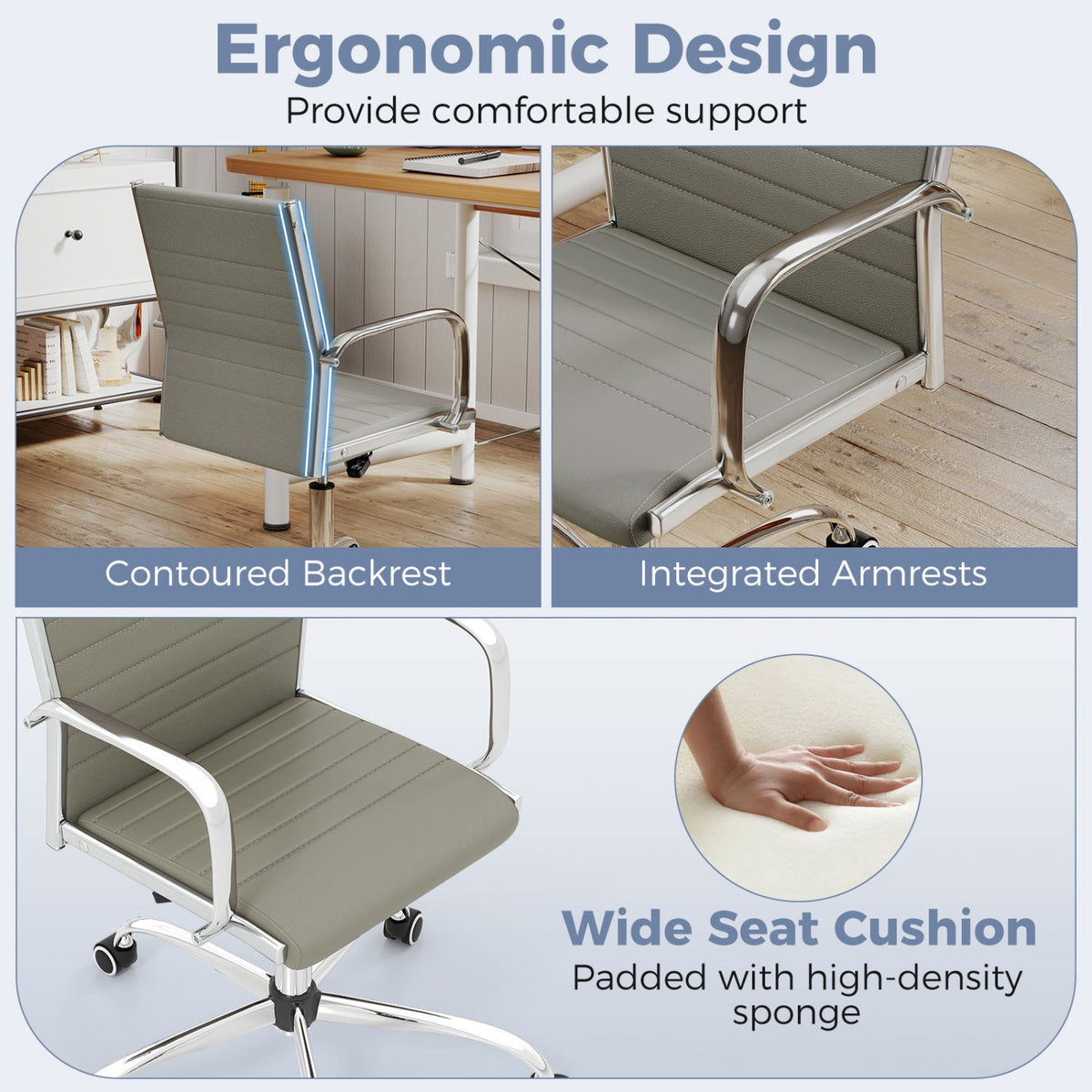 Height Adjustable Office Chair with Rocking Backrest 24