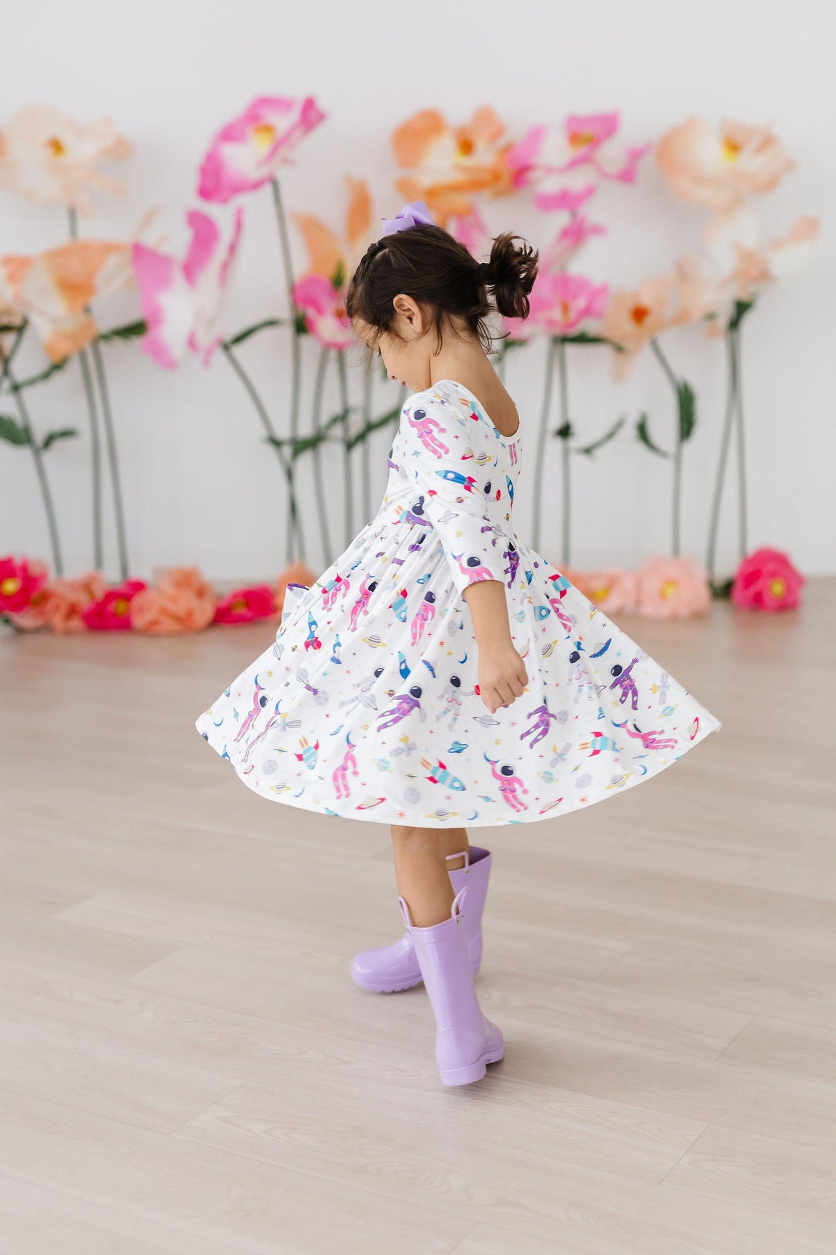 SALE Out of this World 3/4 Sleeve Pocket Twirl Dress 3
