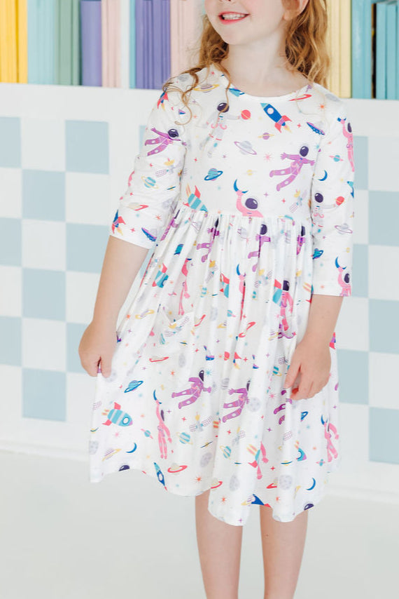 SALE Out of this World 3/4 Sleeve Pocket Twirl Dress 9