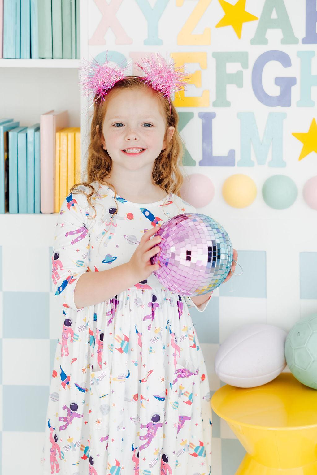 SALE Out of this World 3/4 Sleeve Pocket Twirl Dress 1