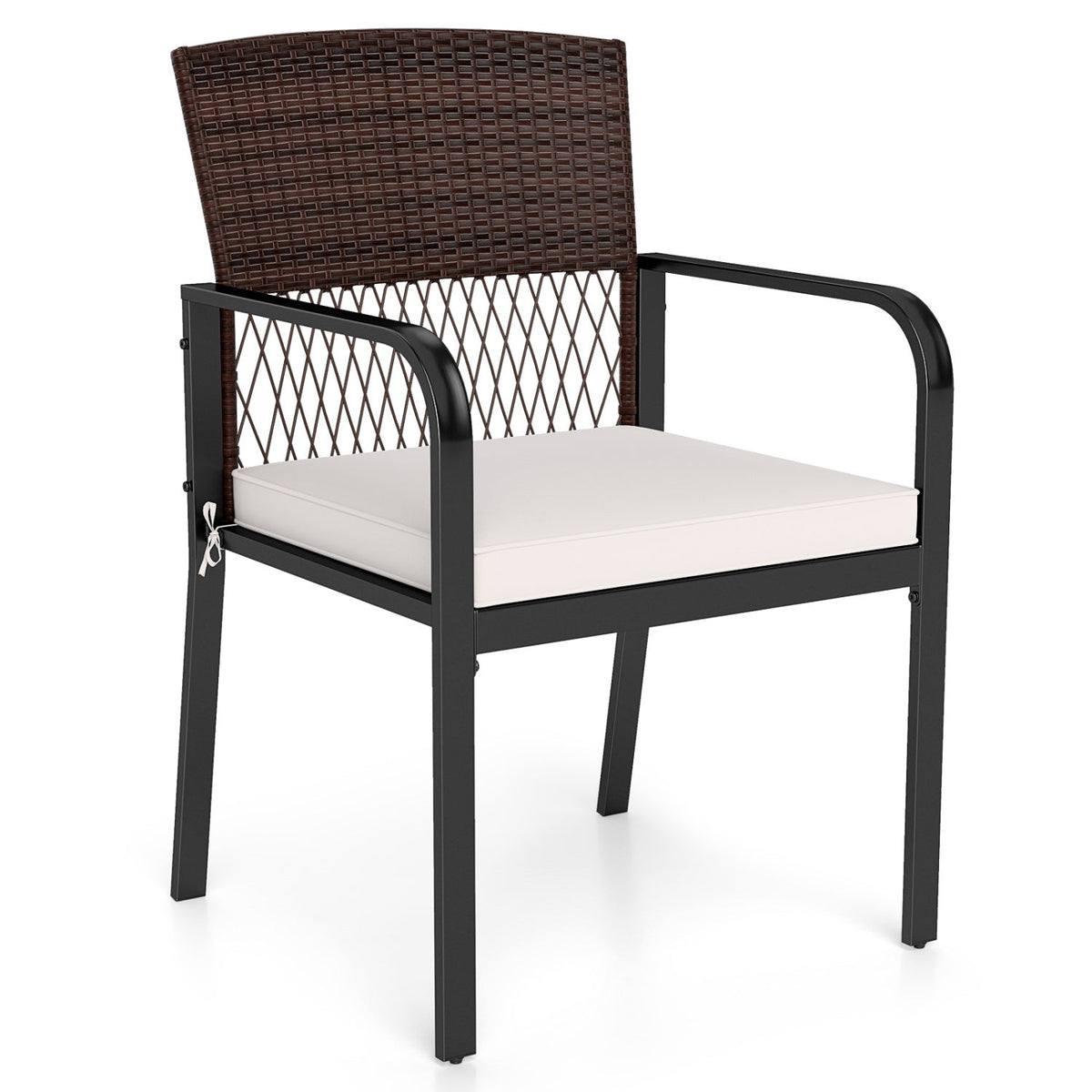 Patio Dining Chairs Set of 4 with Padded Cushions 4