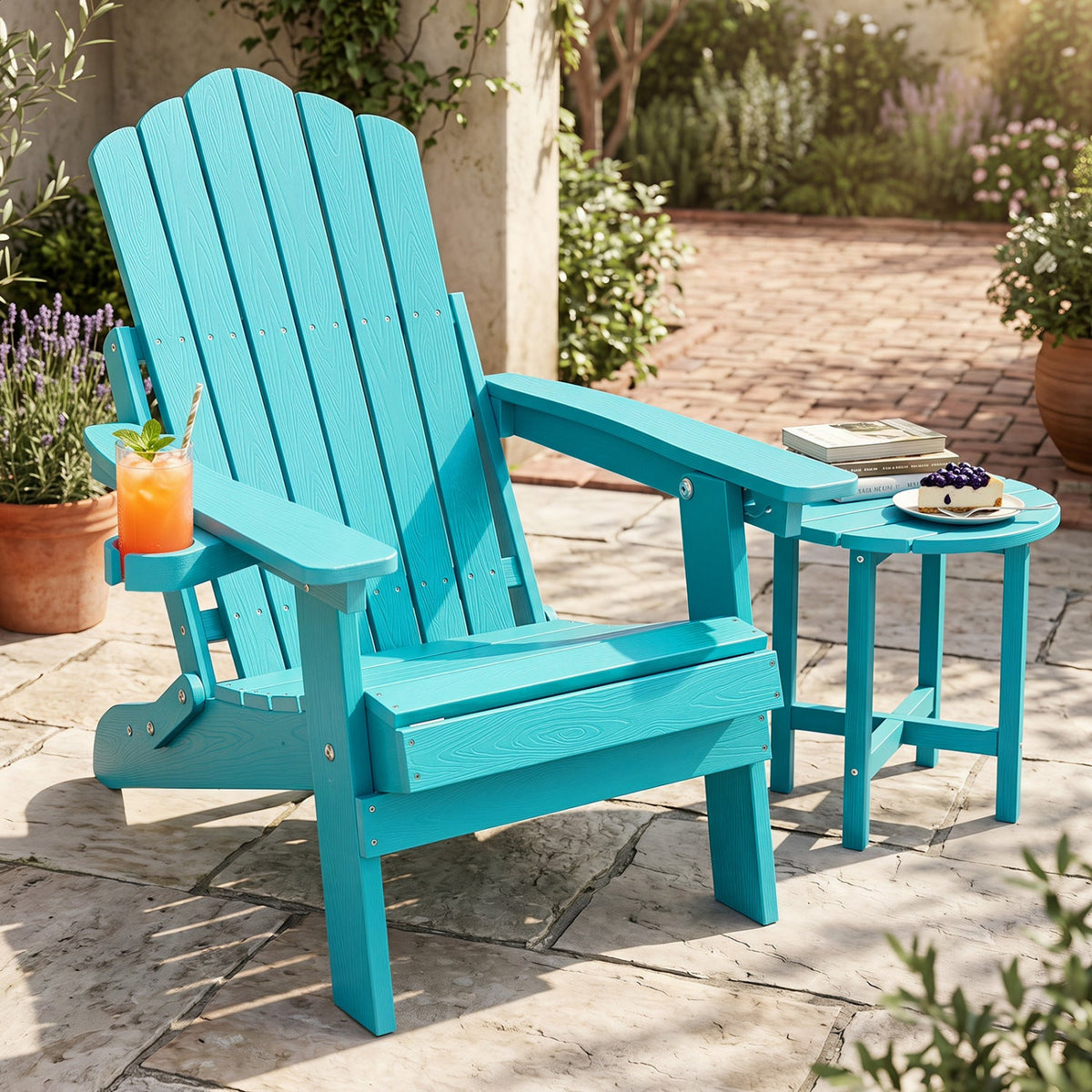 Folding Adirondack Chair with Adjustable Backrest & Cup Holder 41