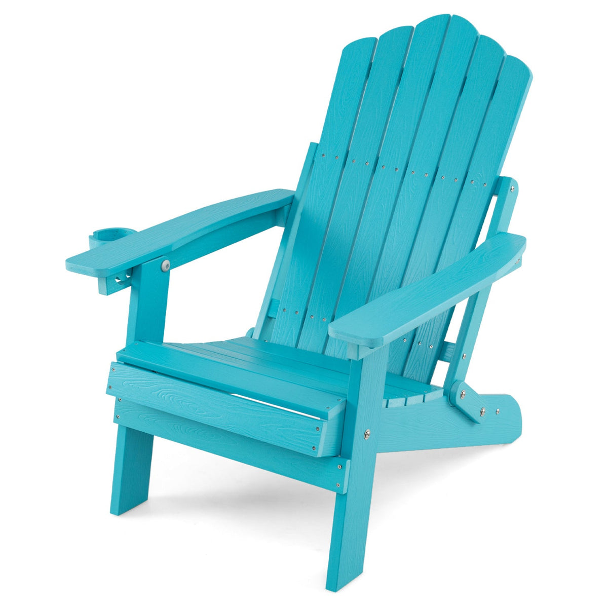 Folding Adirondack Chair with Adjustable Backrest & Cup Holder 42