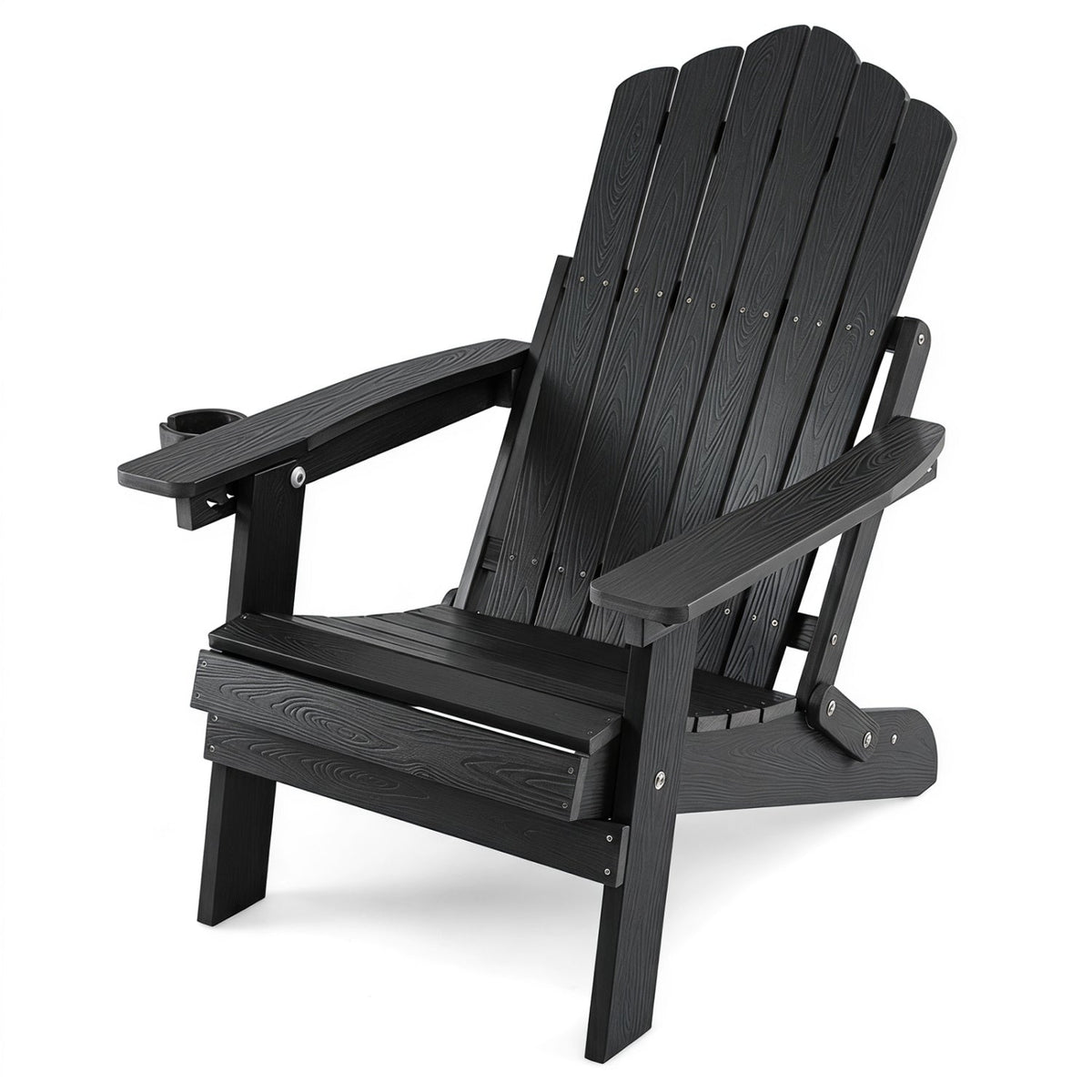Folding Adirondack Chair with Adjustable Backrest & Cup Holder 2