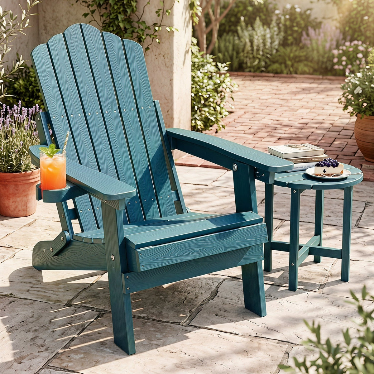 Folding Adirondack Chair with Adjustable Backrest & Cup Holder 17