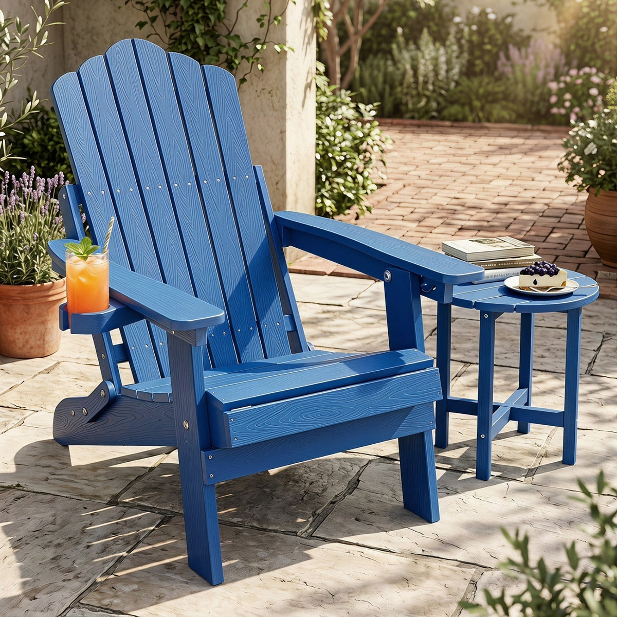 Folding Adirondack Chair with Adjustable Backrest & Cup Holder 25