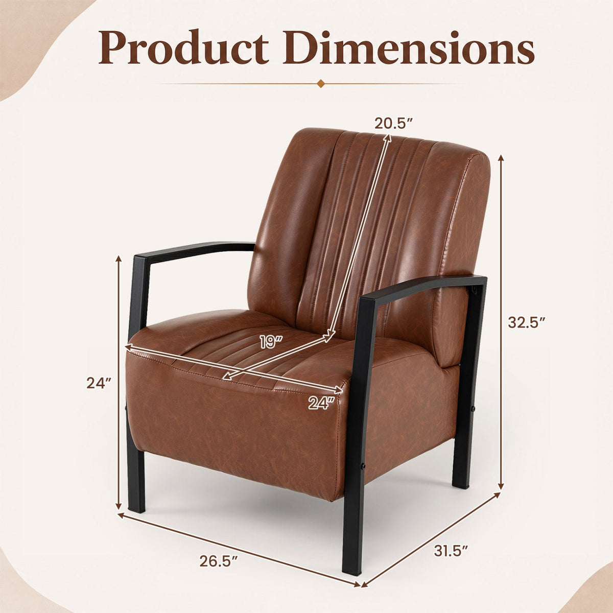 Upholstered Accent Chair with Padded Seat and Armrests 12