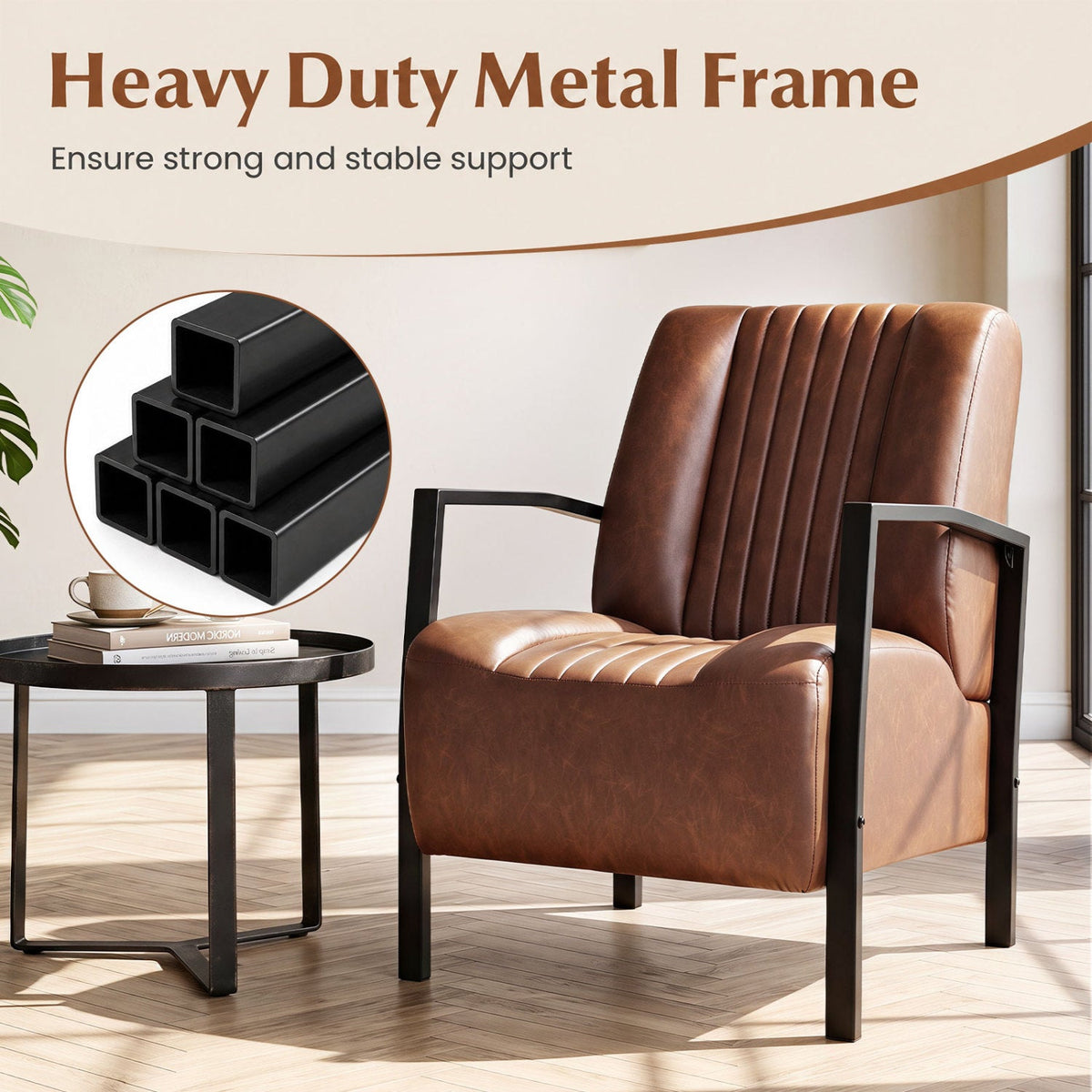 Upholstered Accent Chair with Padded Seat and Armrests 16