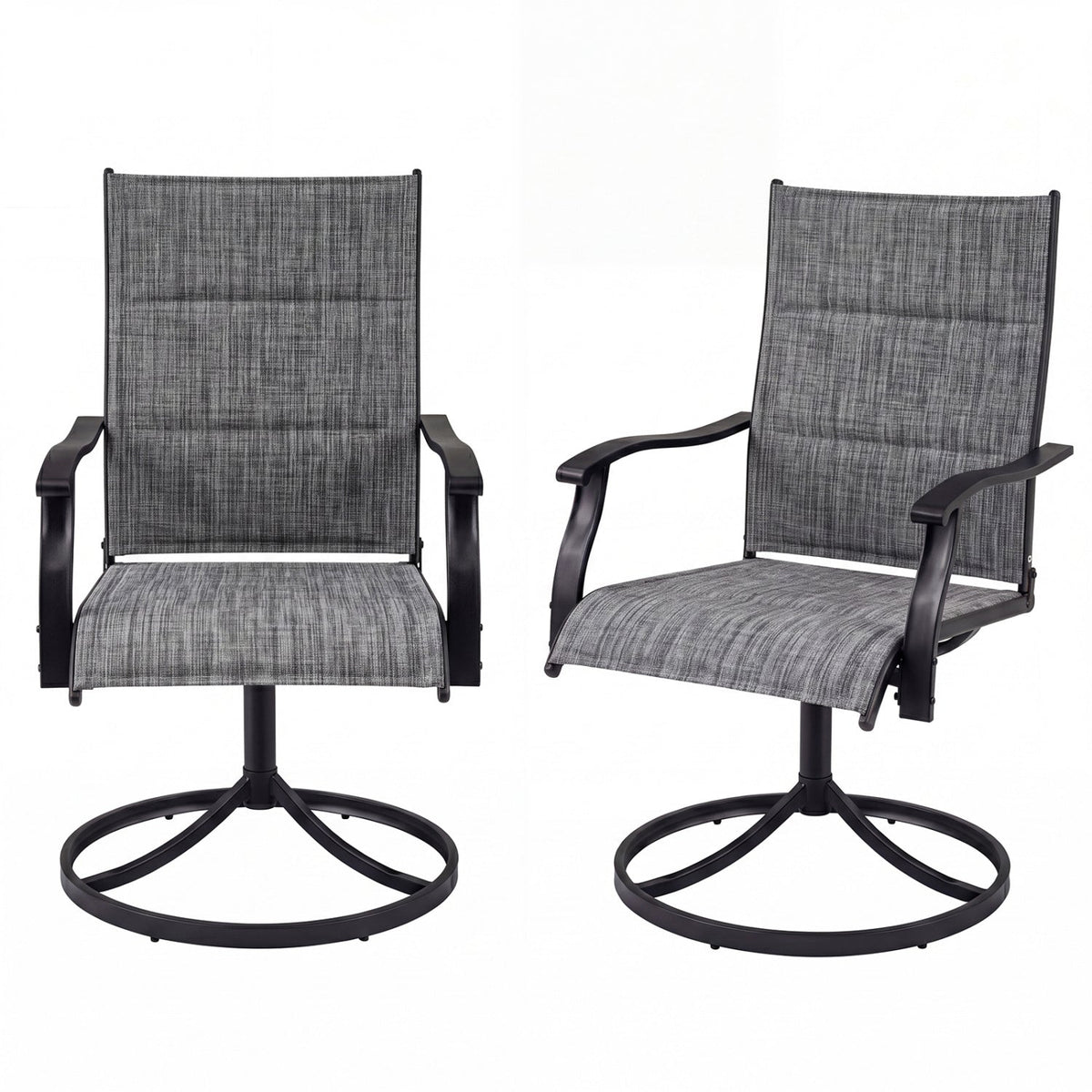 Swivel Patio Dining Chairs Set of 2 with Padded Seats 9