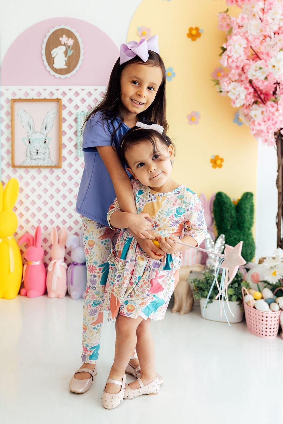 Pastel Floral Bunnies Leggings 5