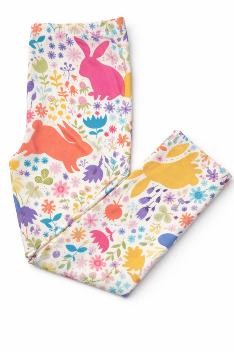 Pastel Floral Bunnies Leggings 1