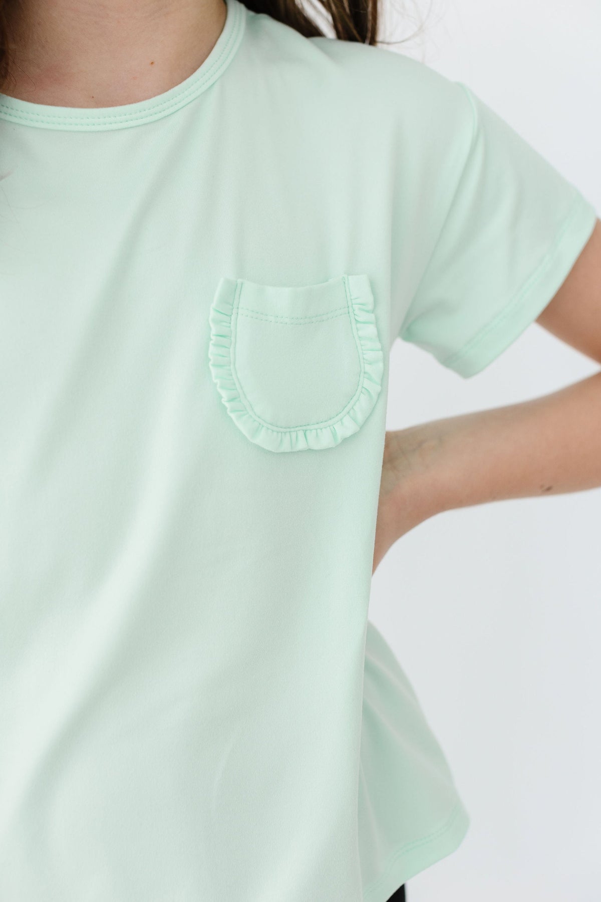 Pastel Green Ruffle Pocket Tee 2