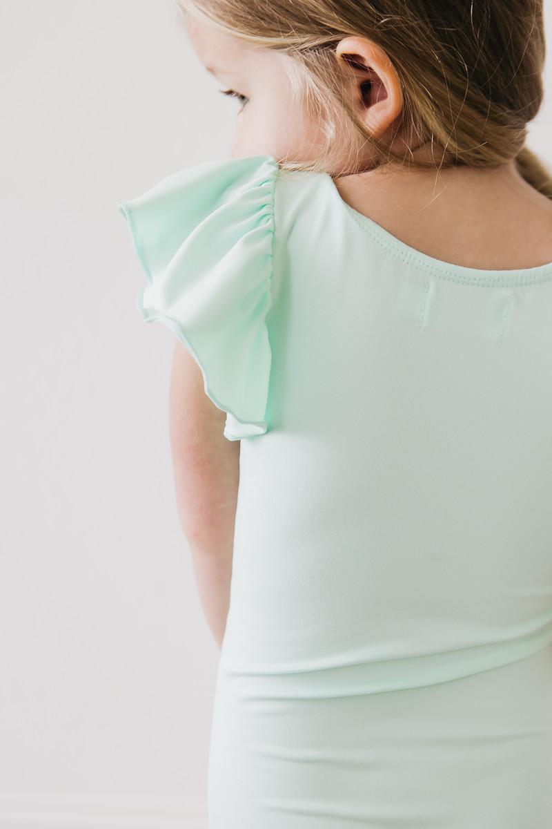 SALE Pastel Green S/S Flutter Sleeve Leotard 3