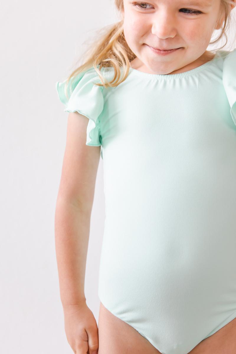 SALE Pastel Green S/S Flutter Sleeve Leotard 4