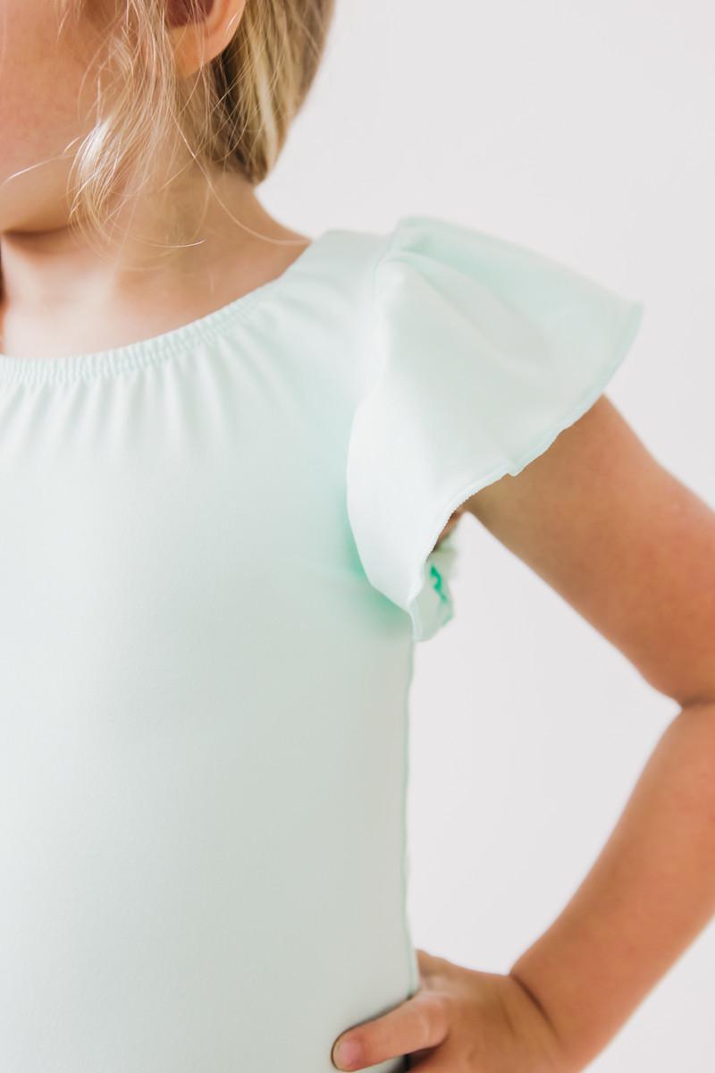 SALE Pastel Green S/S Flutter Sleeve Leotard 5