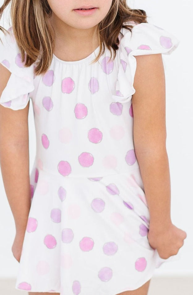Pastel Polka Dot S/S Twirl Leotard 4