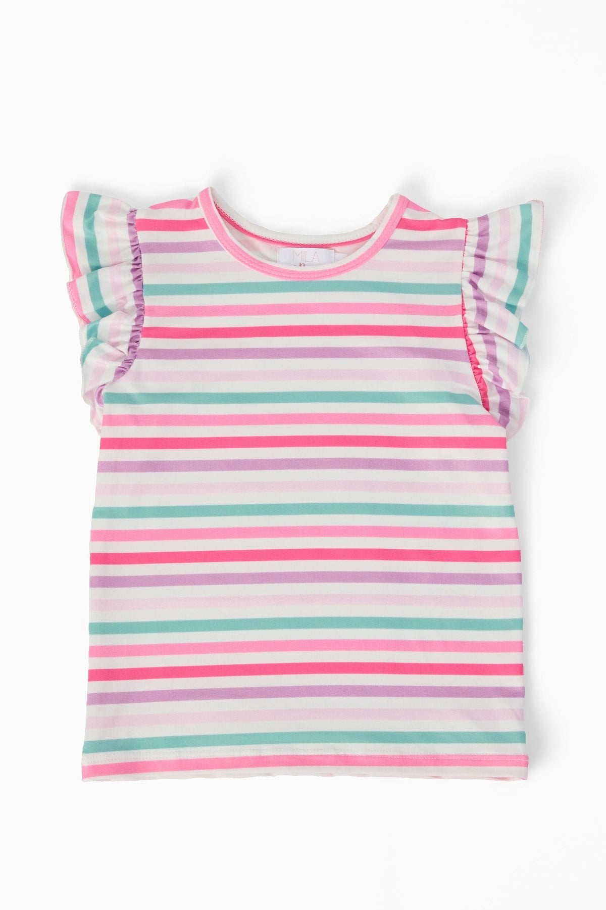 Pastel Stripes S/S Ruffle Tee 1