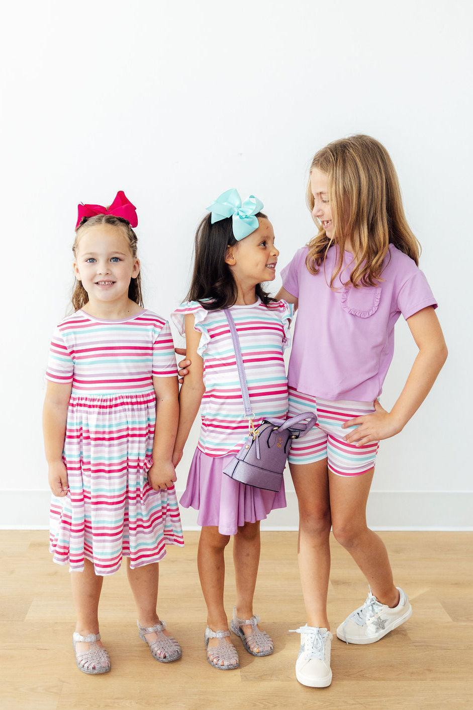 Pastel Stripes Twirl Shorts 2