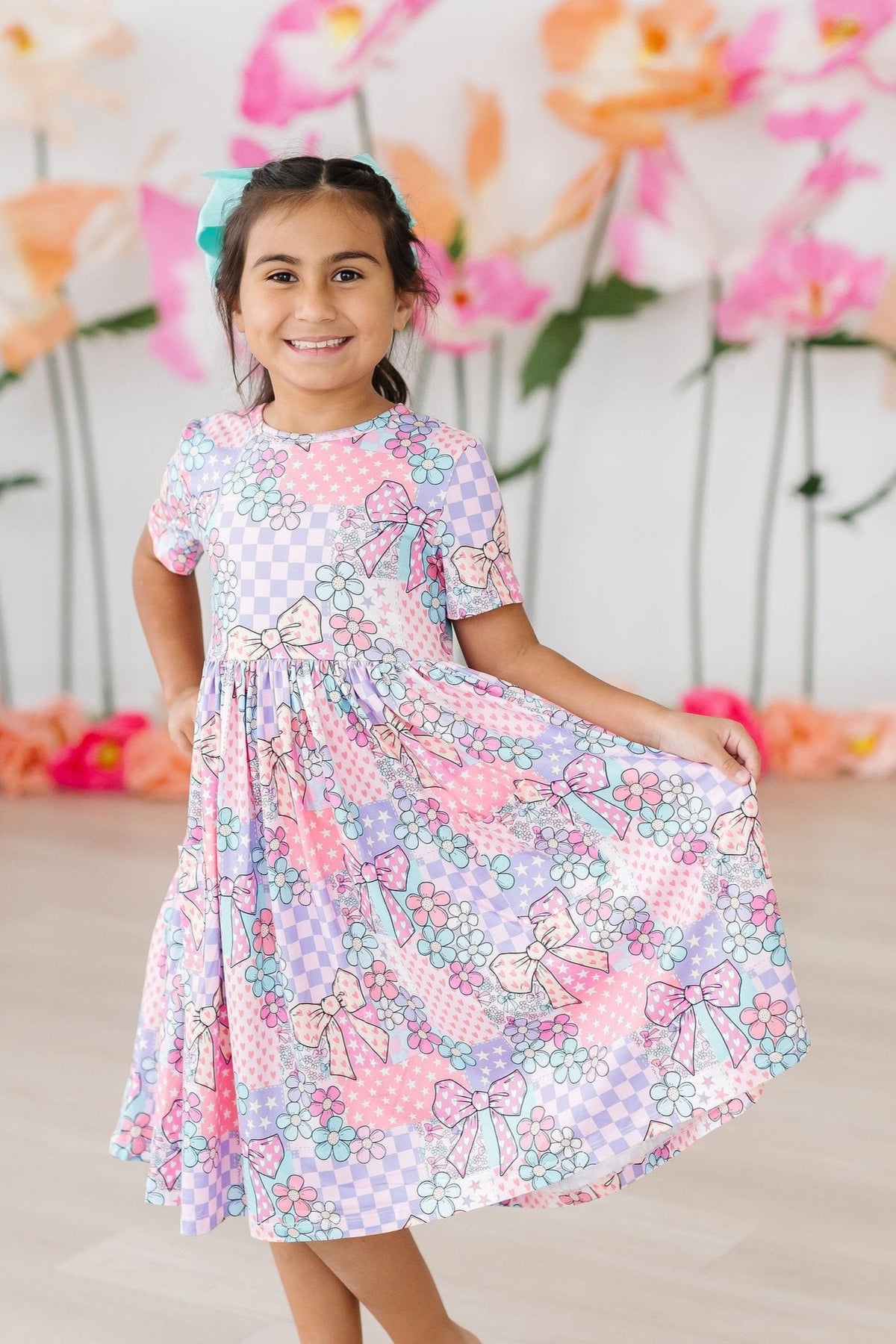 SALE Patchwork Princess S/S Pocket Twirl Dress 1