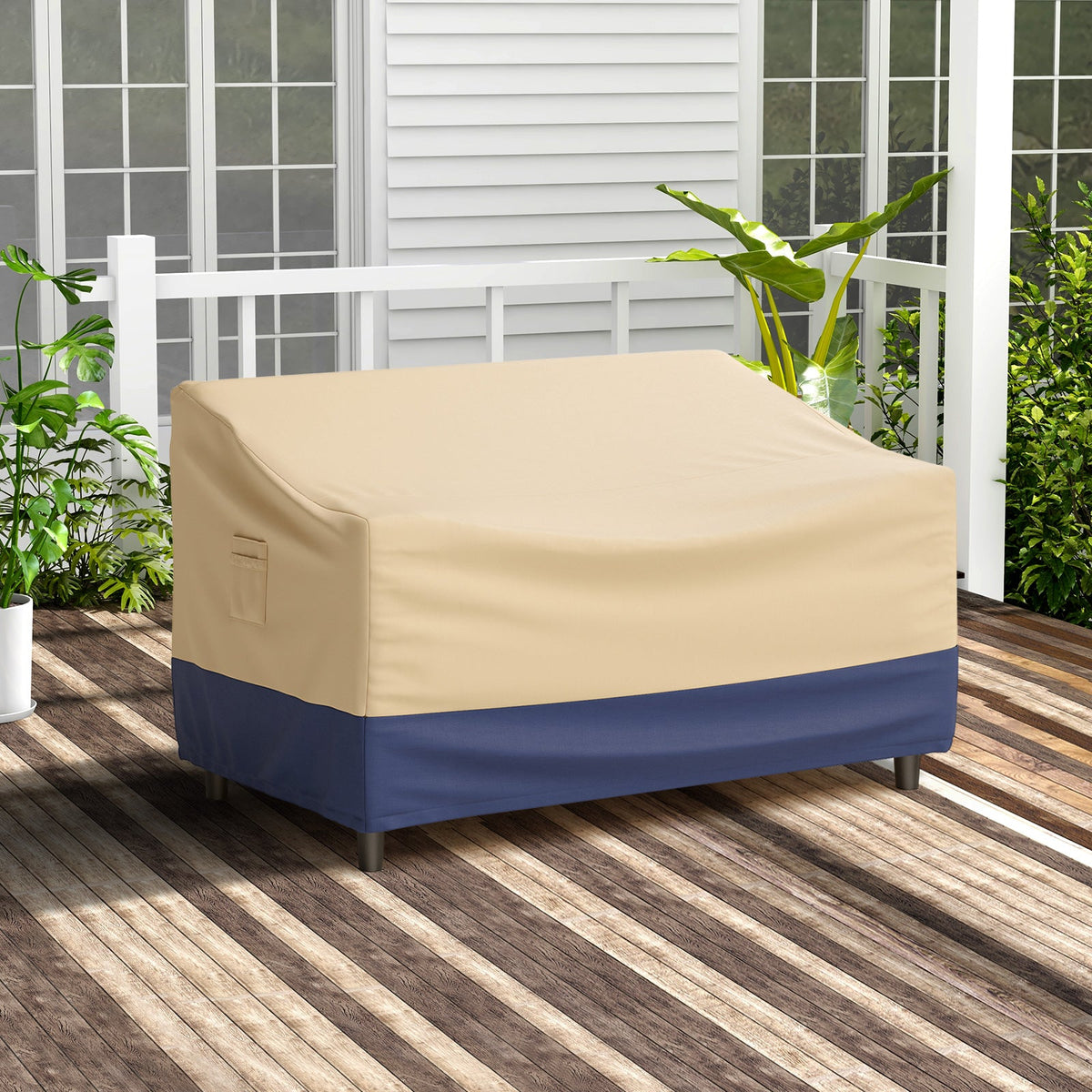 Patio Furniture Cover with Padded Handle and Click-Close Straps 1