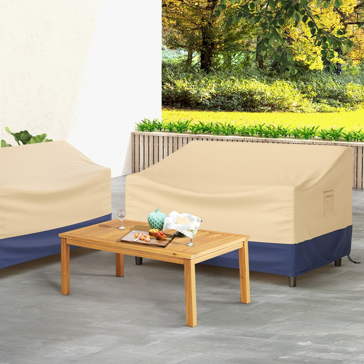 Patio Furniture Cover with Padded Handle and Click-Close Straps 2