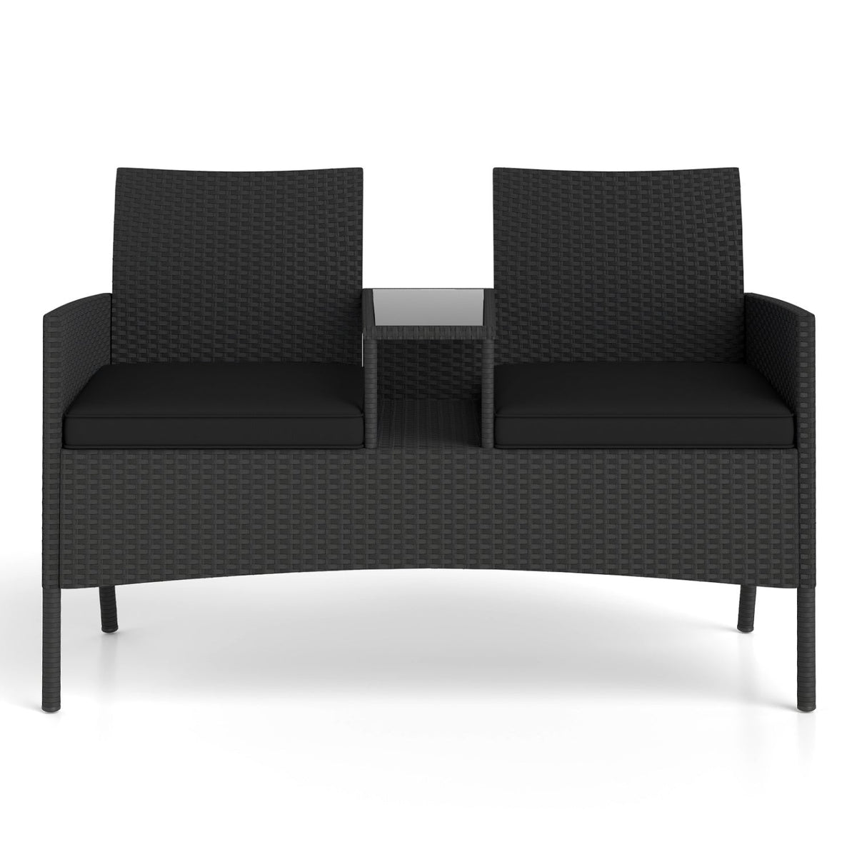 Patio Loveseat with Built-in Table and Storage 4