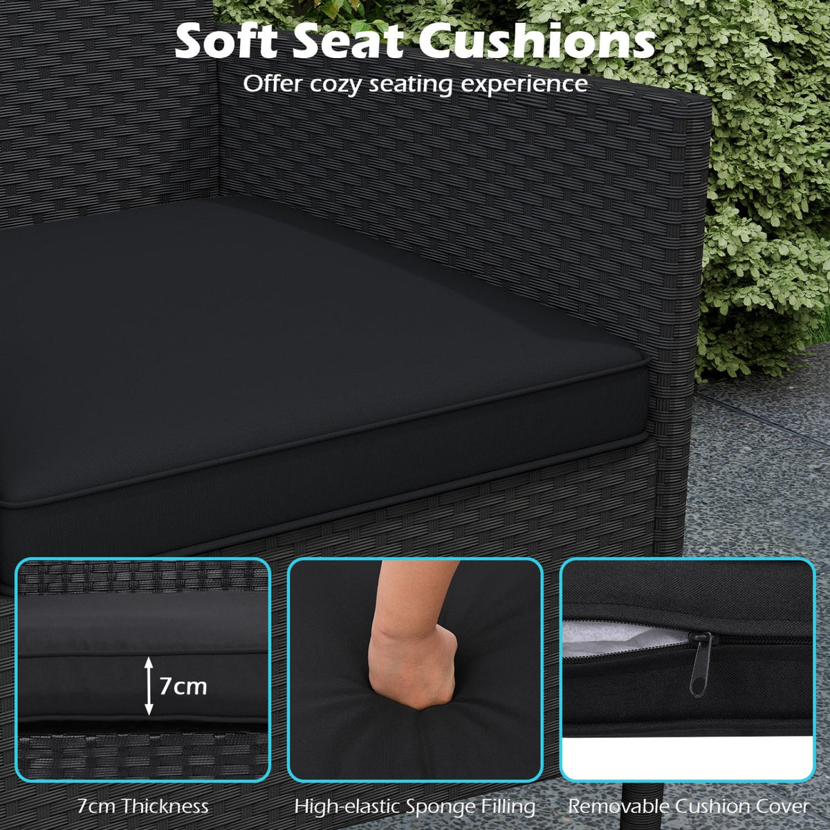 Patio Loveseat with Built-in Table and Storage 8