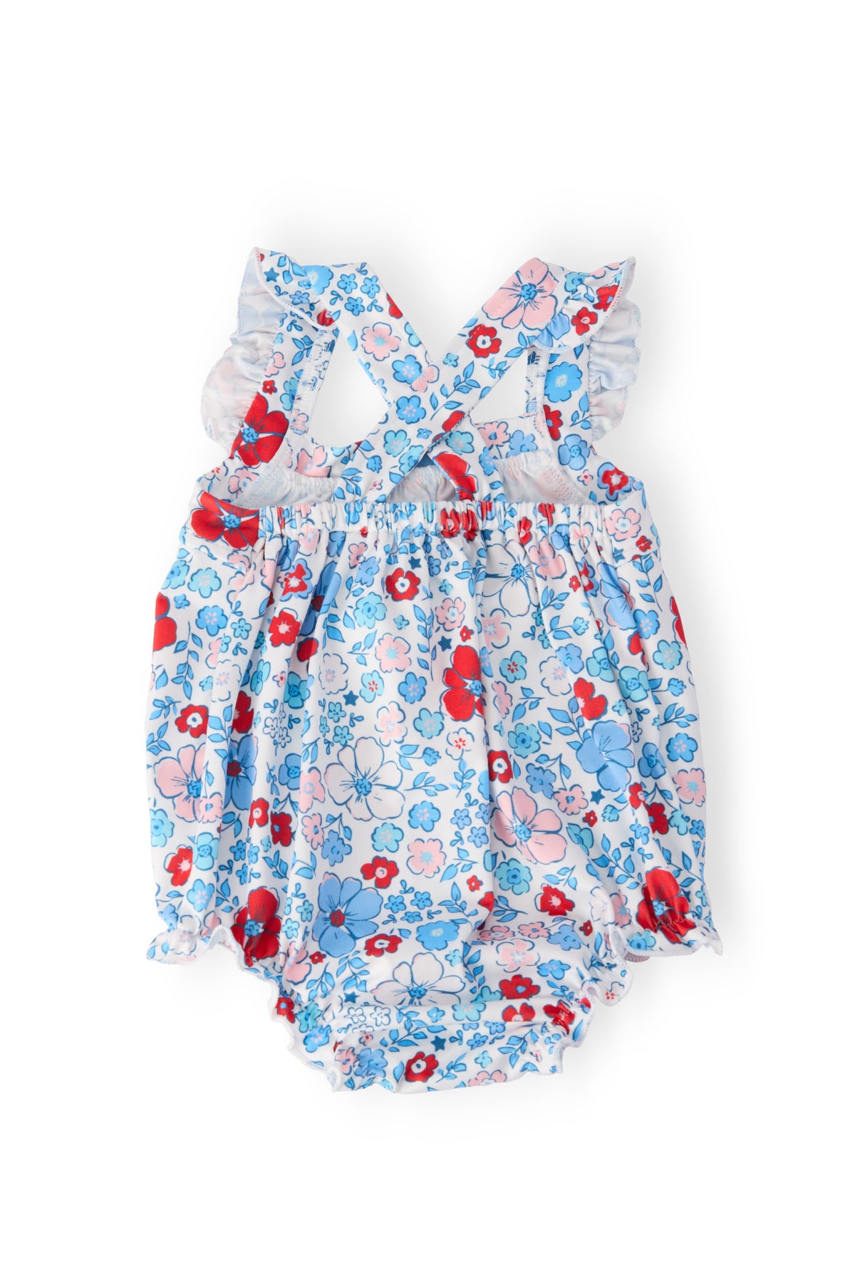 Patriotic Petals Ruffle Cross Back Romper 2