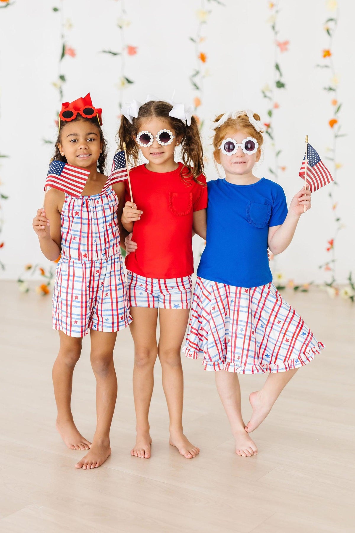 SALE Patriotic Plaid Ruffle Twirl Skort 2
