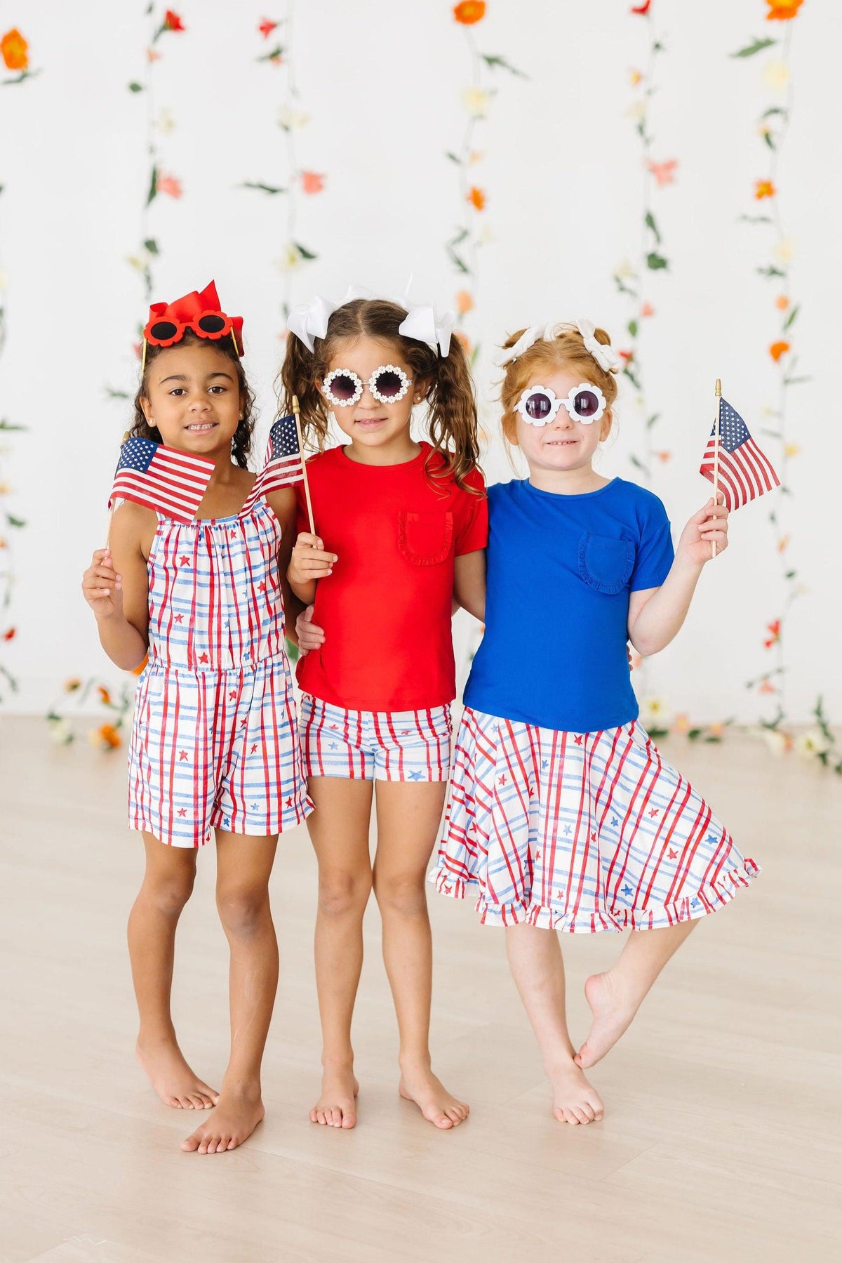 Patriotic Plaid Twirl Shorts 2