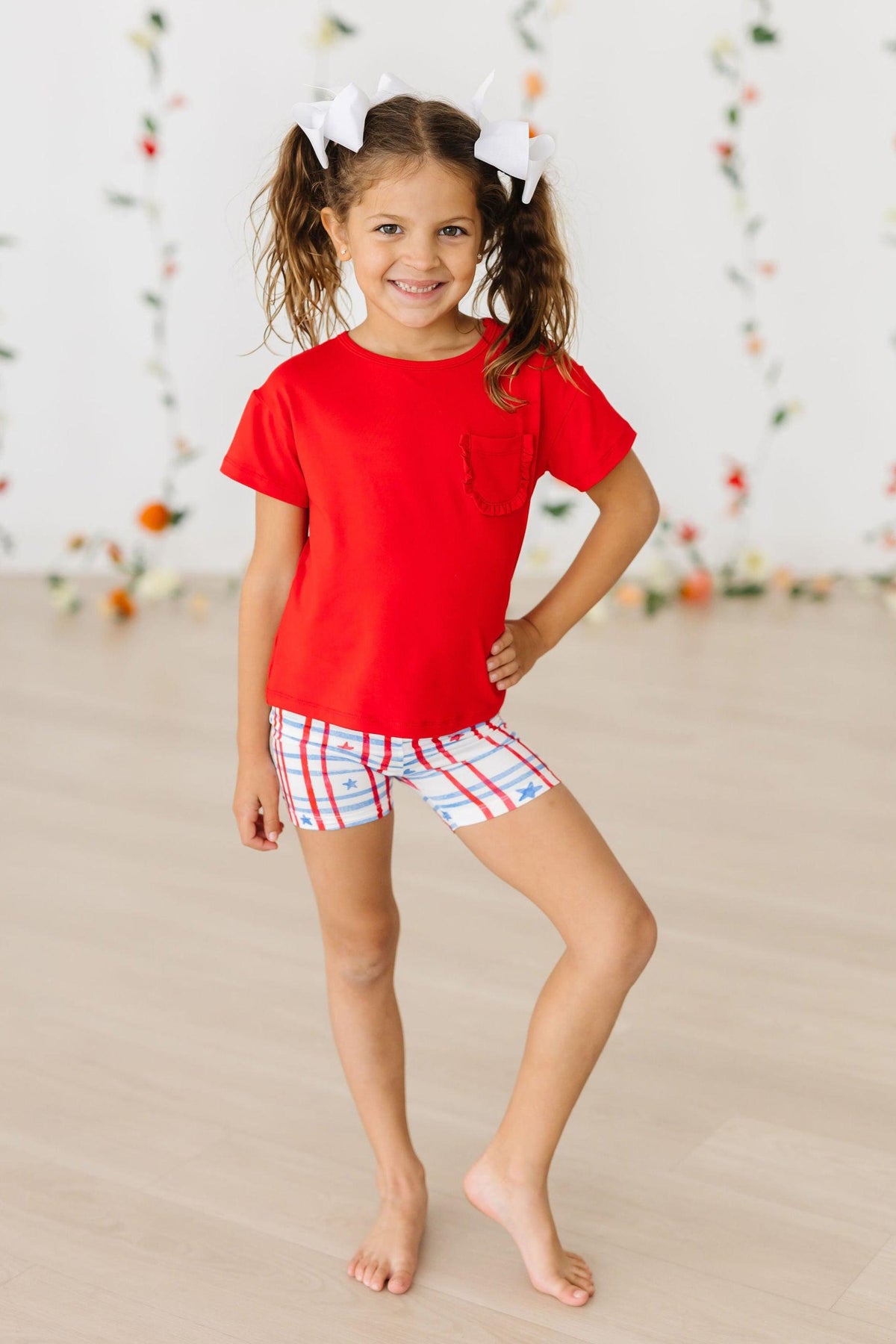 Patriotic Plaid Twirl Shorts 4