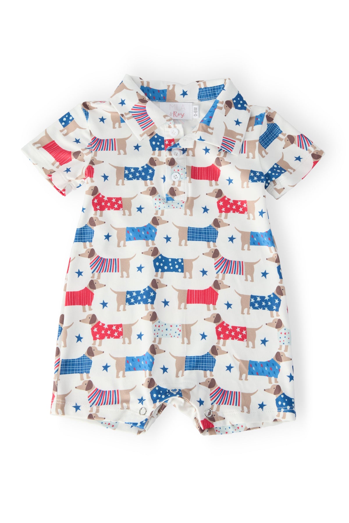 Patriotic Pups Polo Shorty One-Piece 1