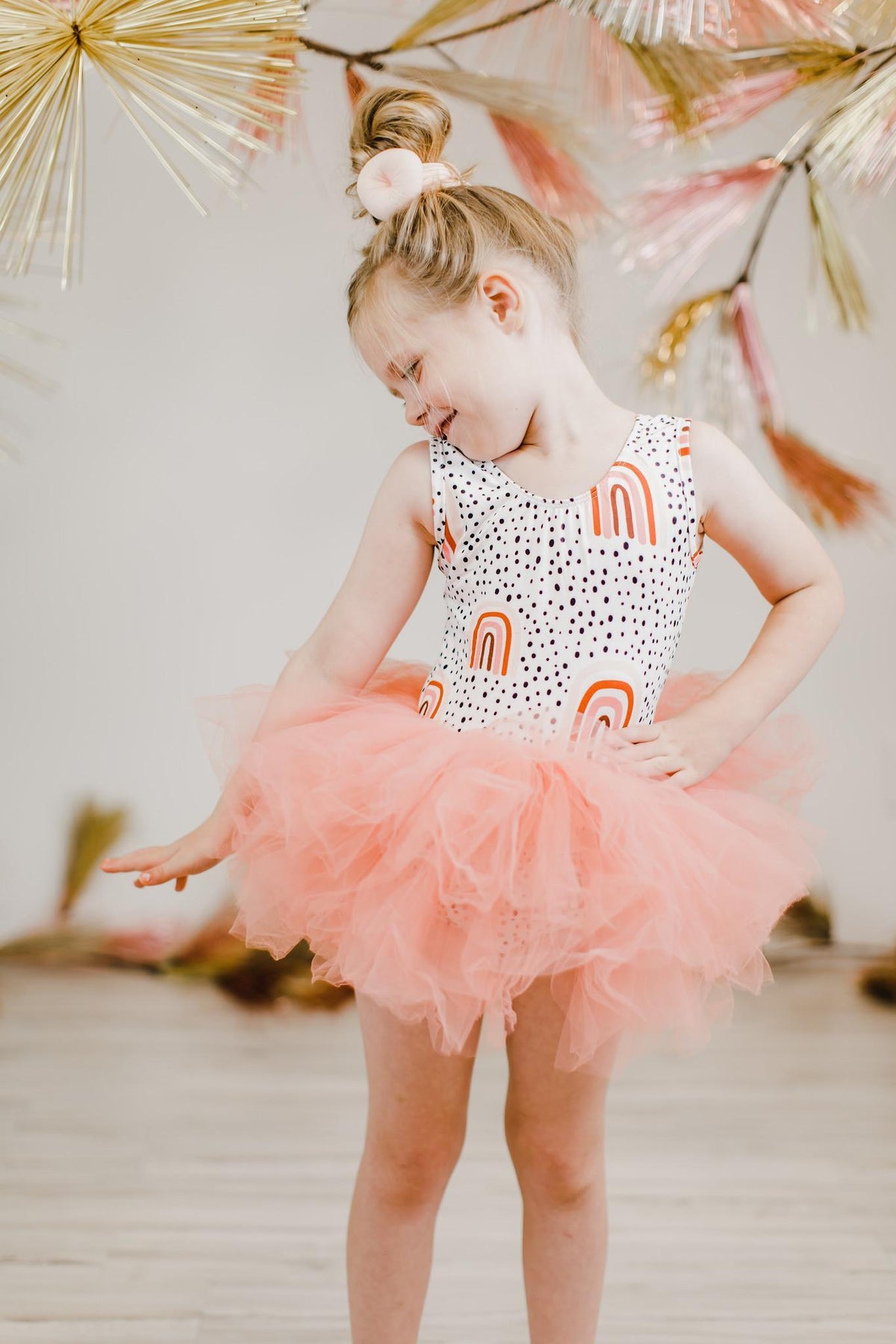 Peach Rainbow Tank Tutu Leotard 2
