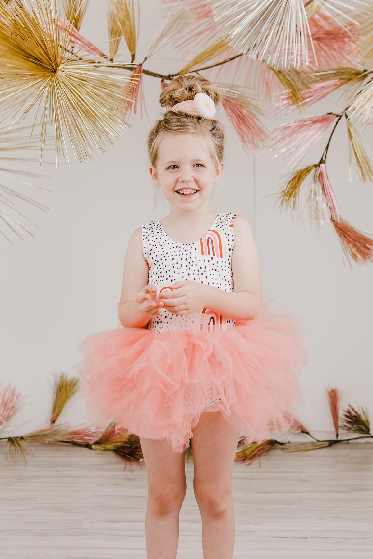 Peach Rainbow Tank Tutu Leotard 3