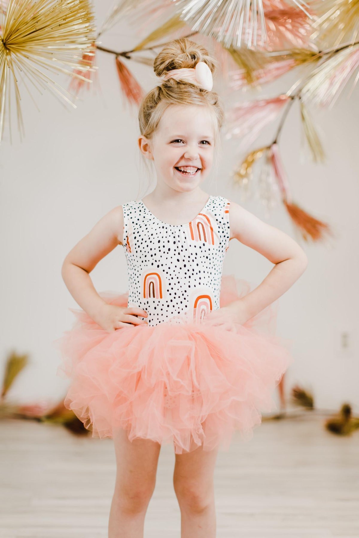 Peach Rainbow Tank Tutu Leotard 4