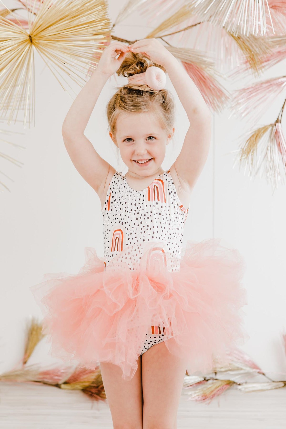 Peach Rainbow Tank Tutu Leotard 1