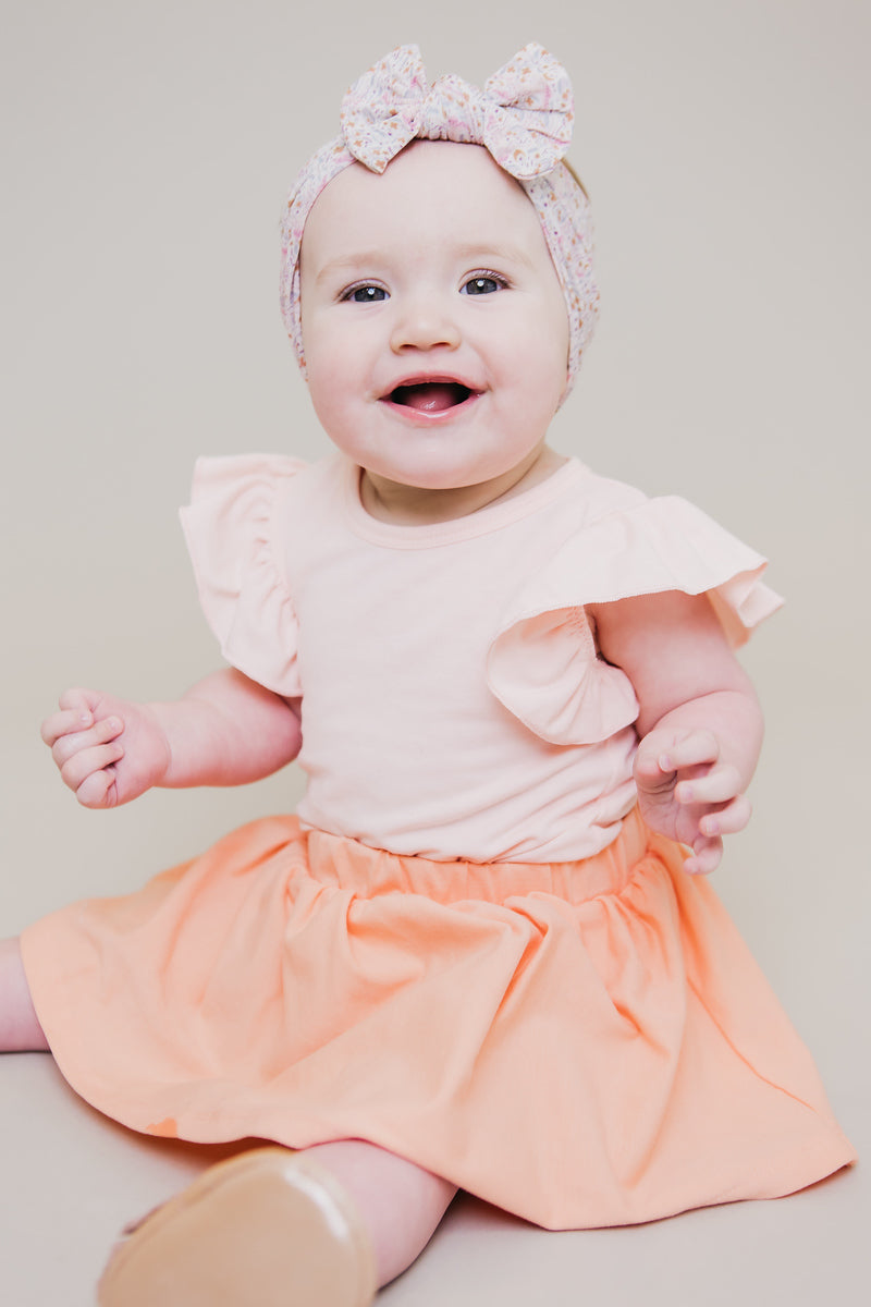 Peach S/S Flutter Bodysuit 2