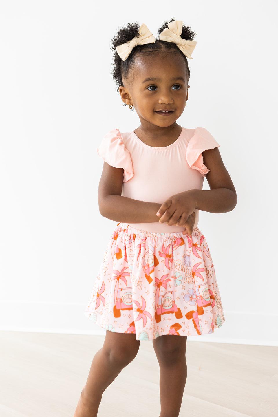 SALE Peach S/S Flutter Sleeve Leotard 3
