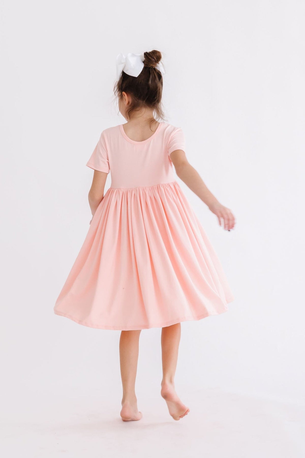 Peach S/S Pocket Twirl Dress 2