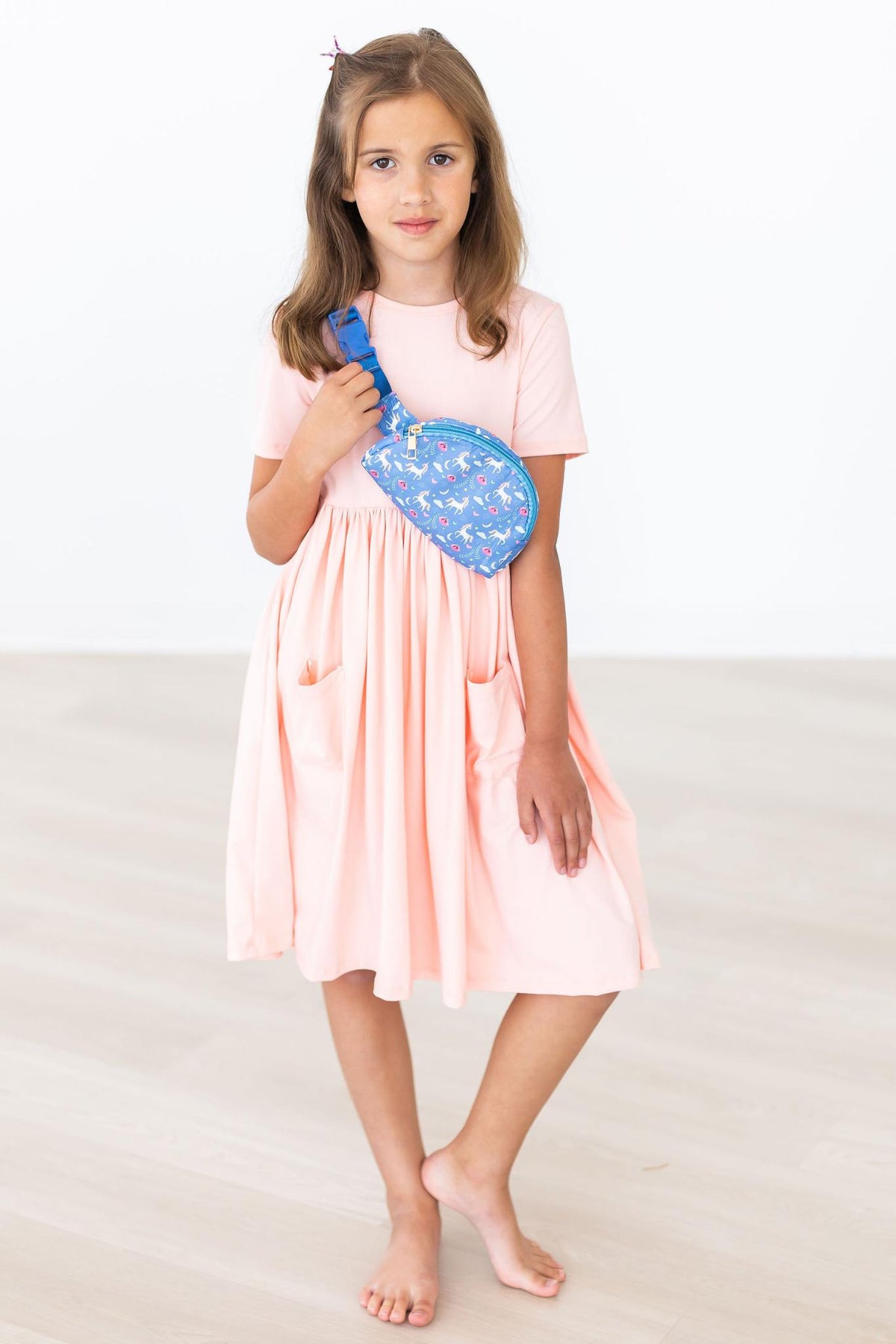 Peach S/S Pocket Twirl Dress 3