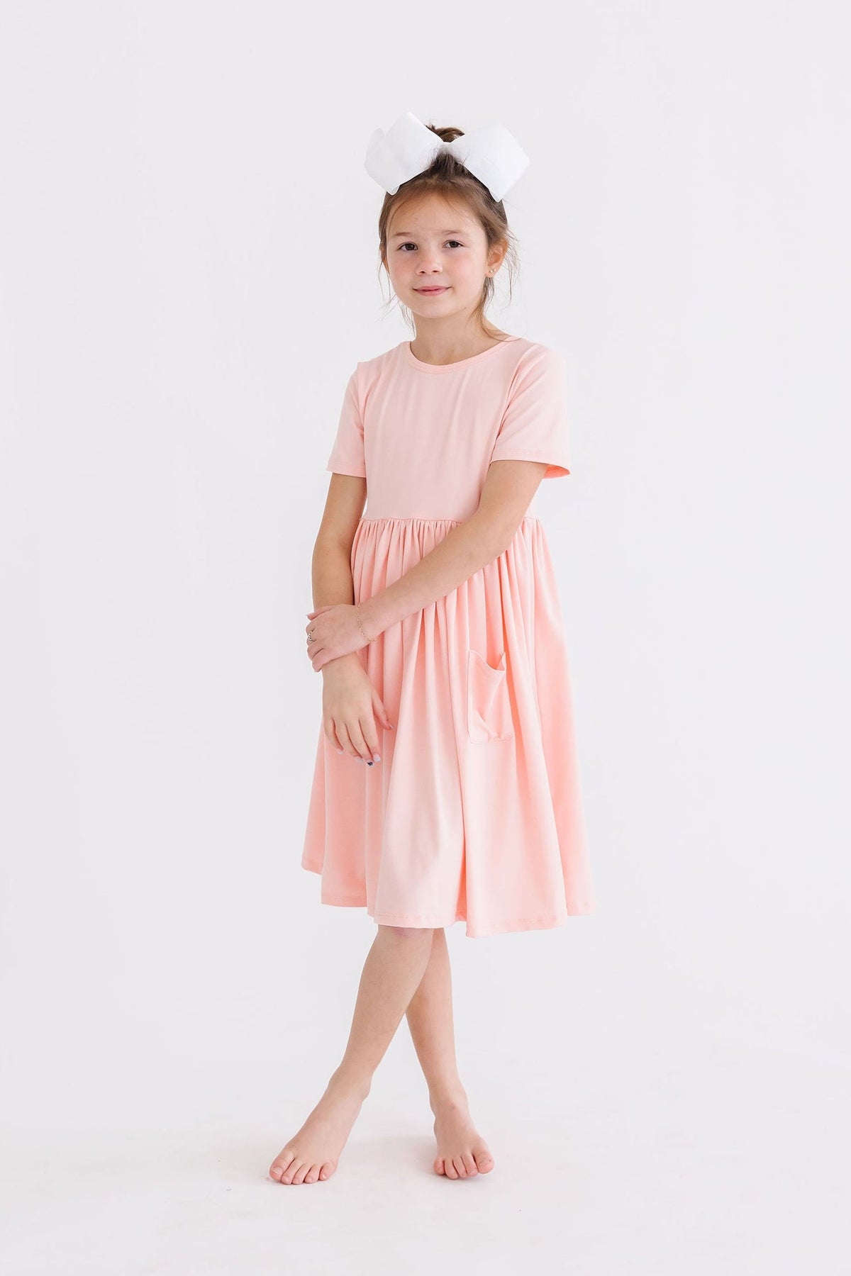 Peach S/S Pocket Twirl Dress 7